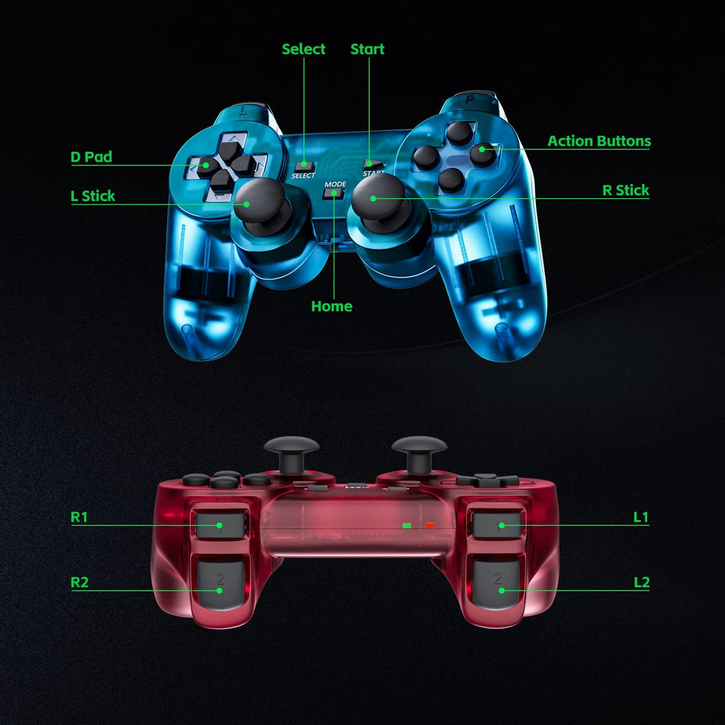 Wireless Controller Double Vibration ClearBlue and ClearGreen Z590948