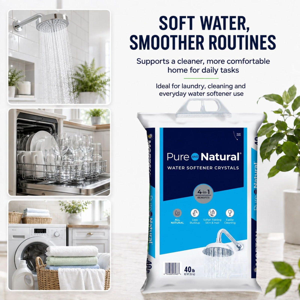 Water Softener Salt Crystals 40 lb 2 Pack Z85291