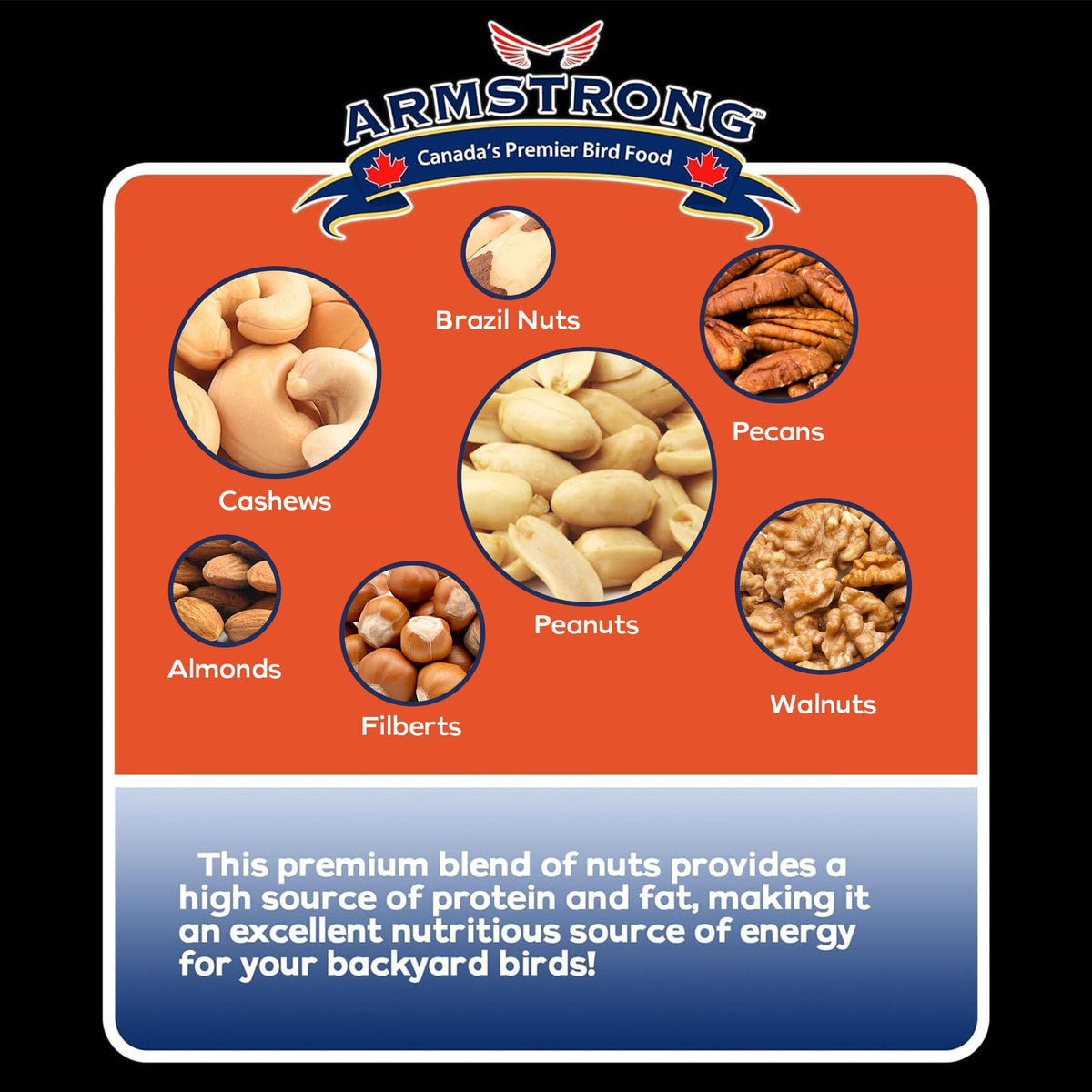 20 Pounds Bird Food with Peanuts Cashews Walnuts Pecans Almonds and Brazil Nuts A318