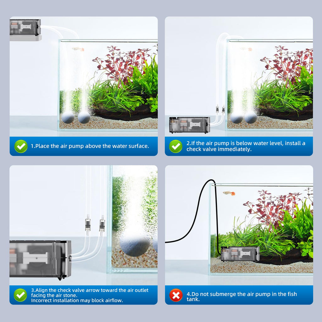 Aquarium Air Pump with Air Stone Bubbler M46429
