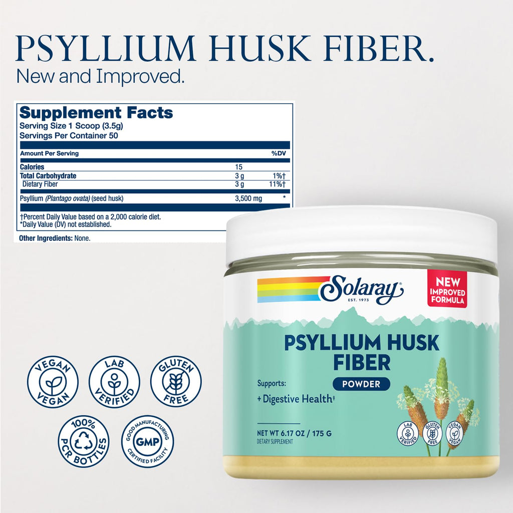 Psyllium Husk Powder Fiber Supplement 6.17 OZ U69104