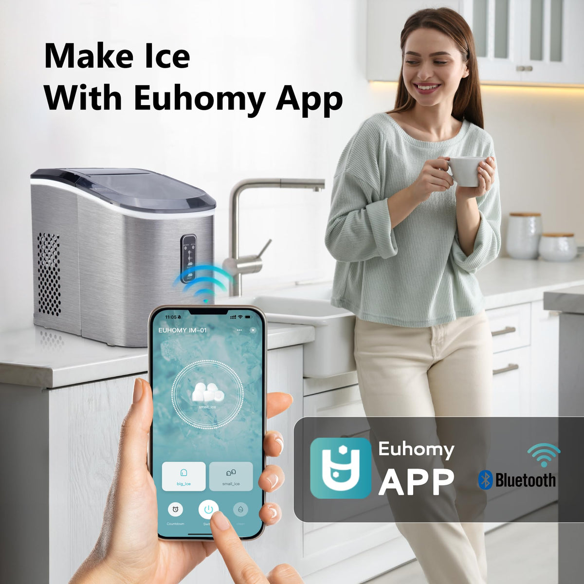 Countertop Ice Maker with Ice Scoop and Basket G4694