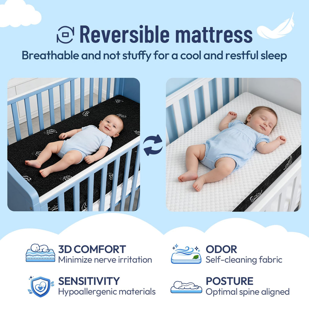 52 x 27 Dual-Sided Memory Foam Crib Mattress U6138