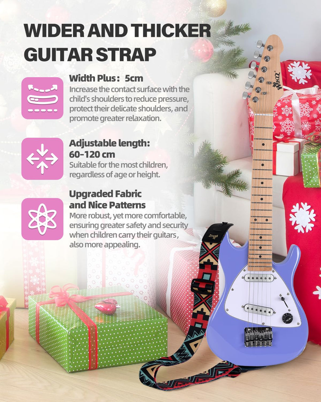 30 Inch 1/4 Size Purple Electric Guitar Kit with Amp P280