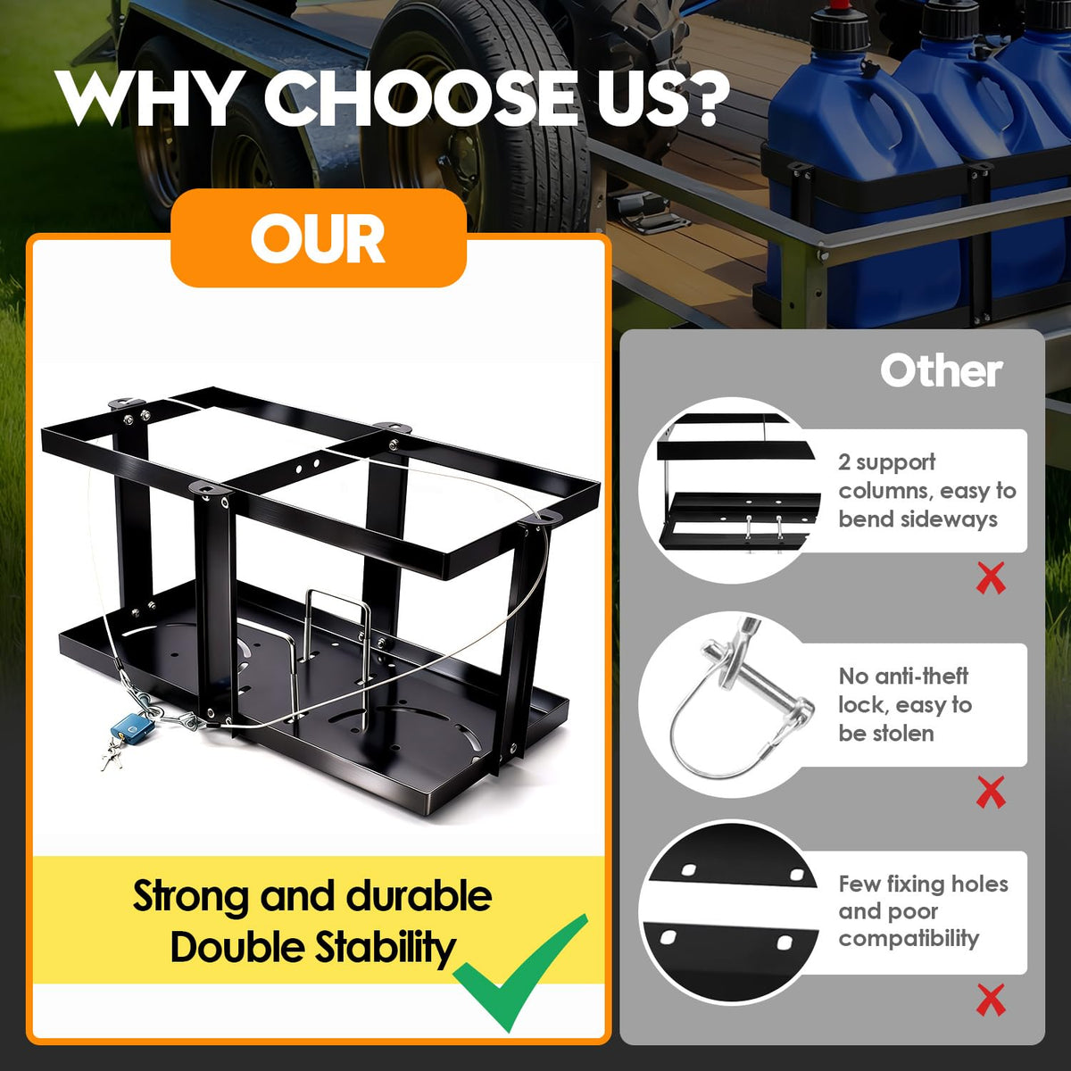Gas Can Holder with Locking Strap N3625