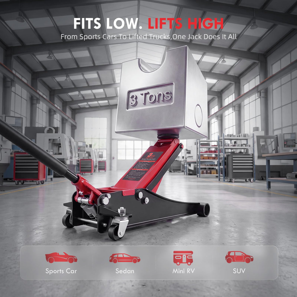 3 Ton Low Profile Hydraulic Floor Jack O122