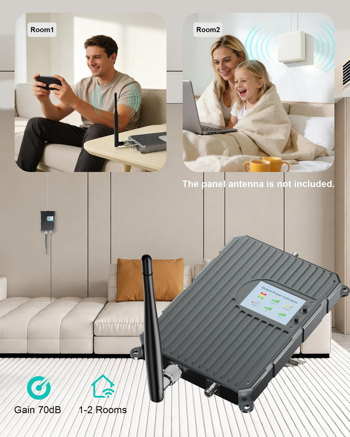 Cell Phone Signal Booster Up to 3000 Sq.Ft 4G LTE 5G Cellular Repeater E729420