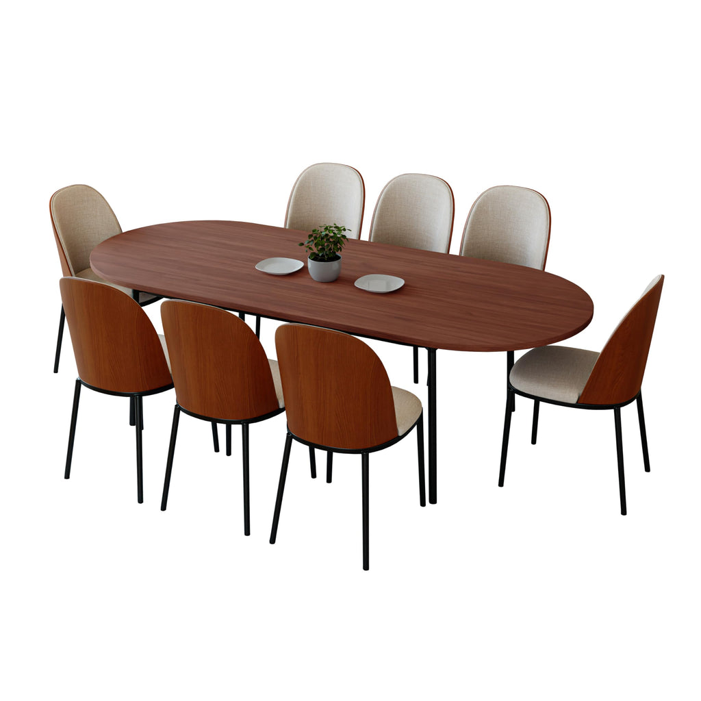 9-Piece Dining Set with 8 Chairs and Oval Table E20064