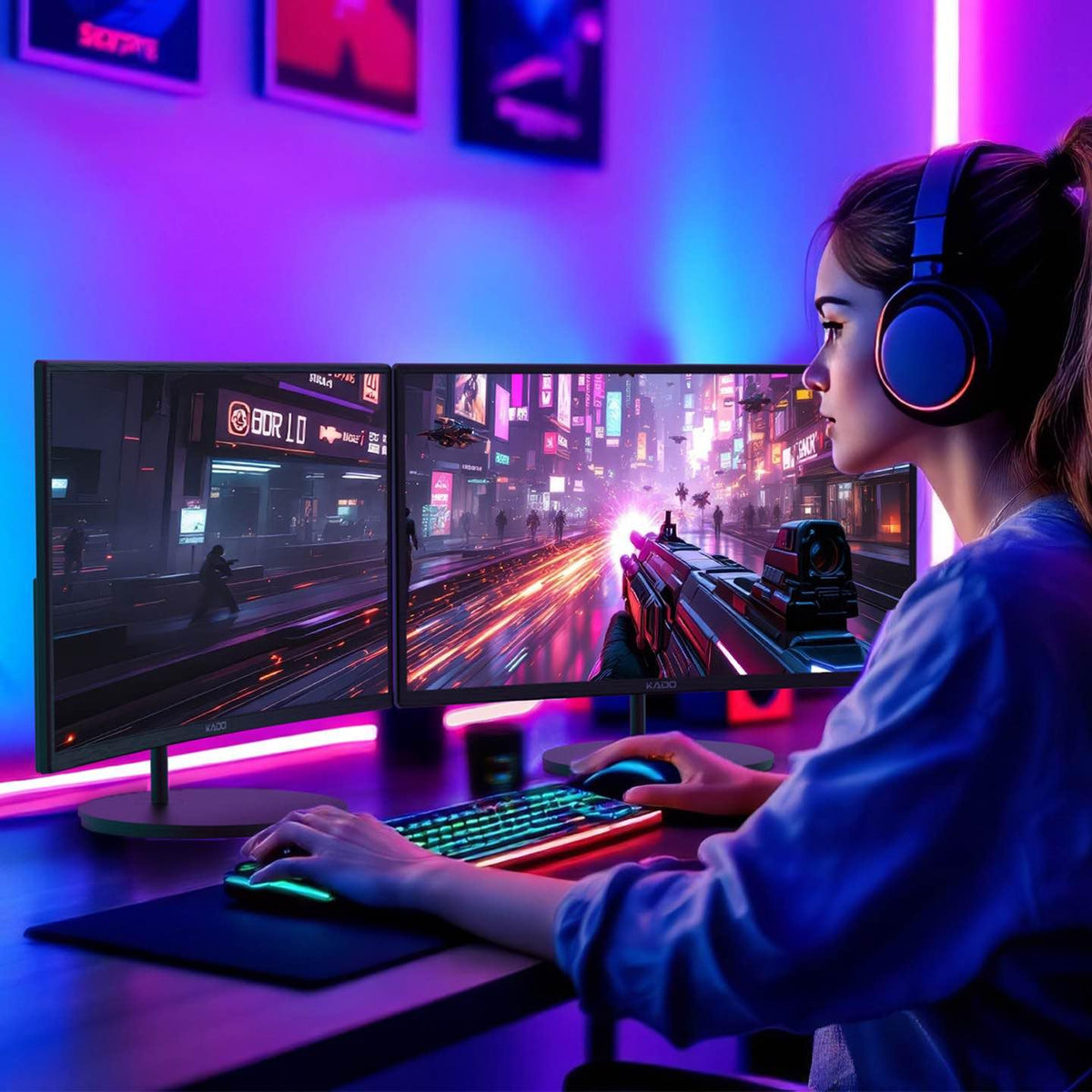 24" Curved 75Hz Computer Monitor 2-Pack X95088