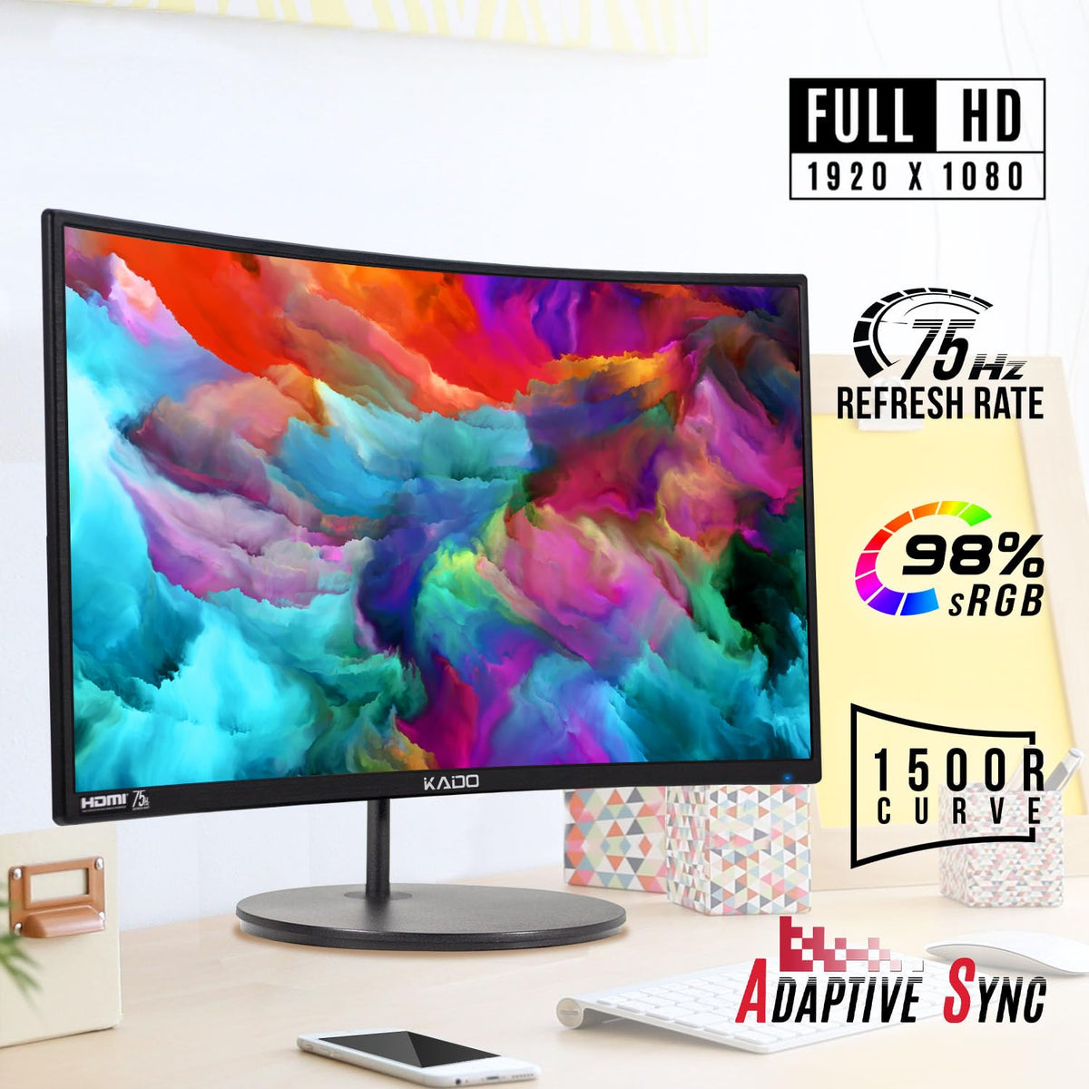 24" Curved 75Hz Computer Monitor 2-Pack X95088