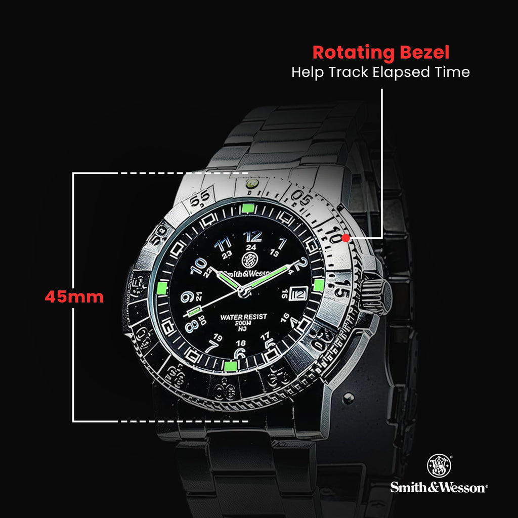 20ATM Waterproof Analog Display 45mm Field Watch with Rubber Strap X9837