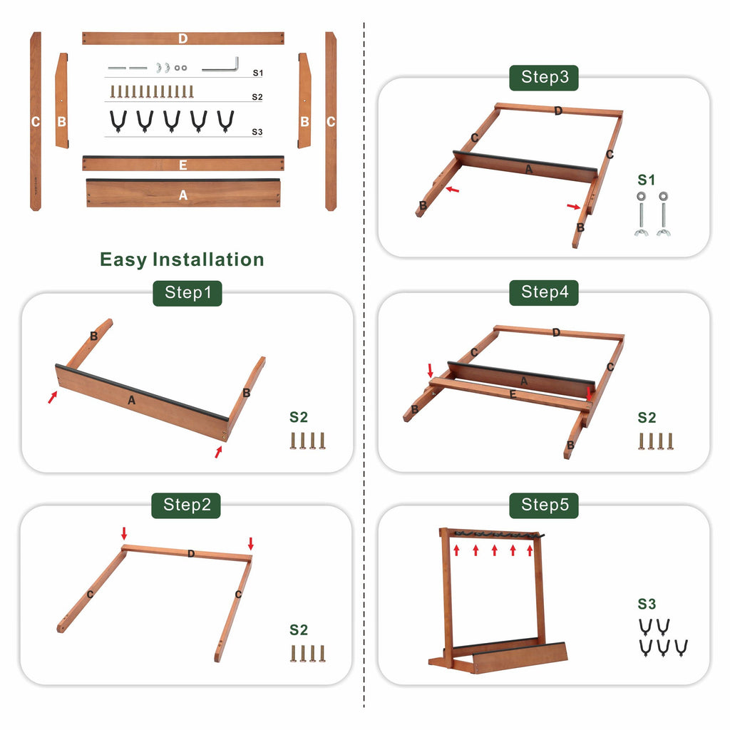 5 Holders Wooden Guitar Stand Floor Rack B506