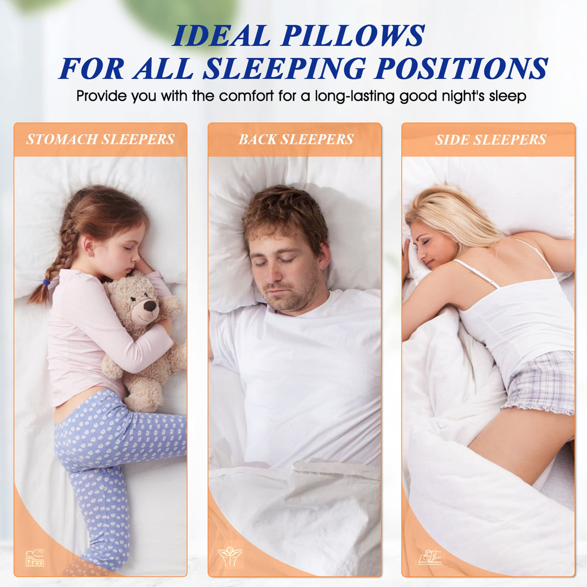 King Size Set of 2 Firm Bed Pillows S87397