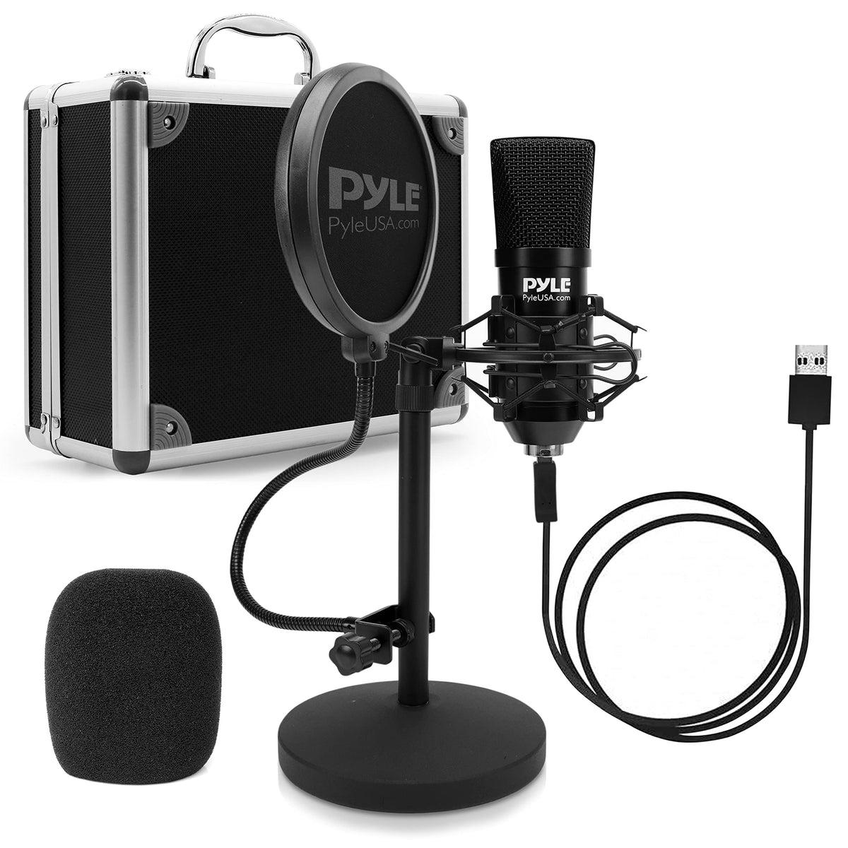 USB Cardioid Condenser Microphone with Desktop Stand and Pop Filter M423