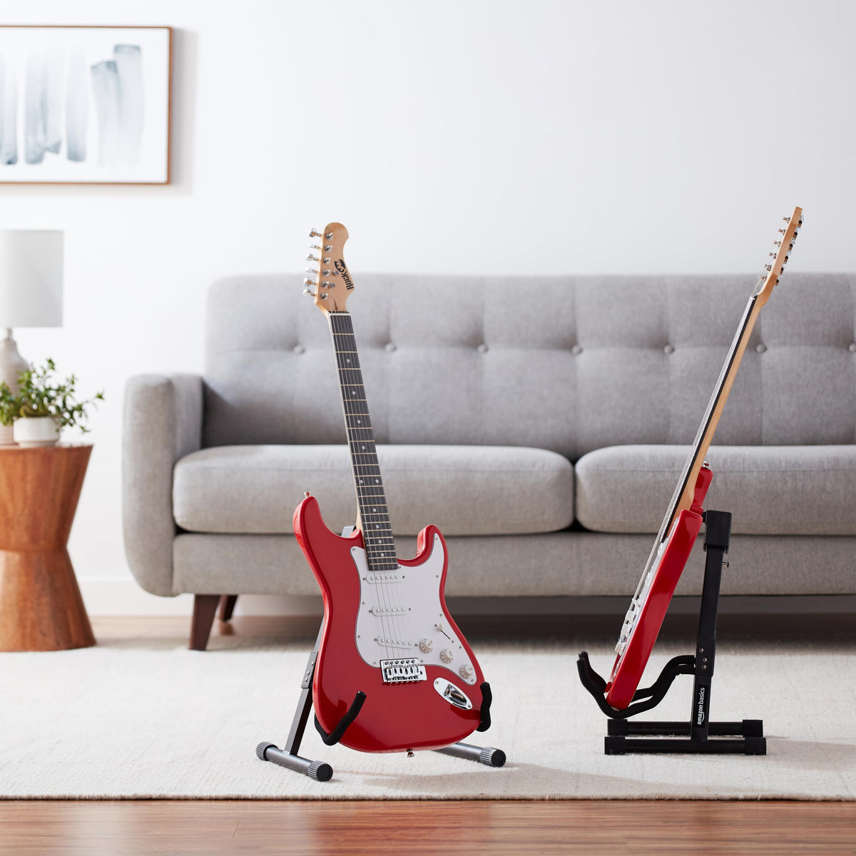 Adjustable Folding Guitar Stand with Padded Foam, Black H897925