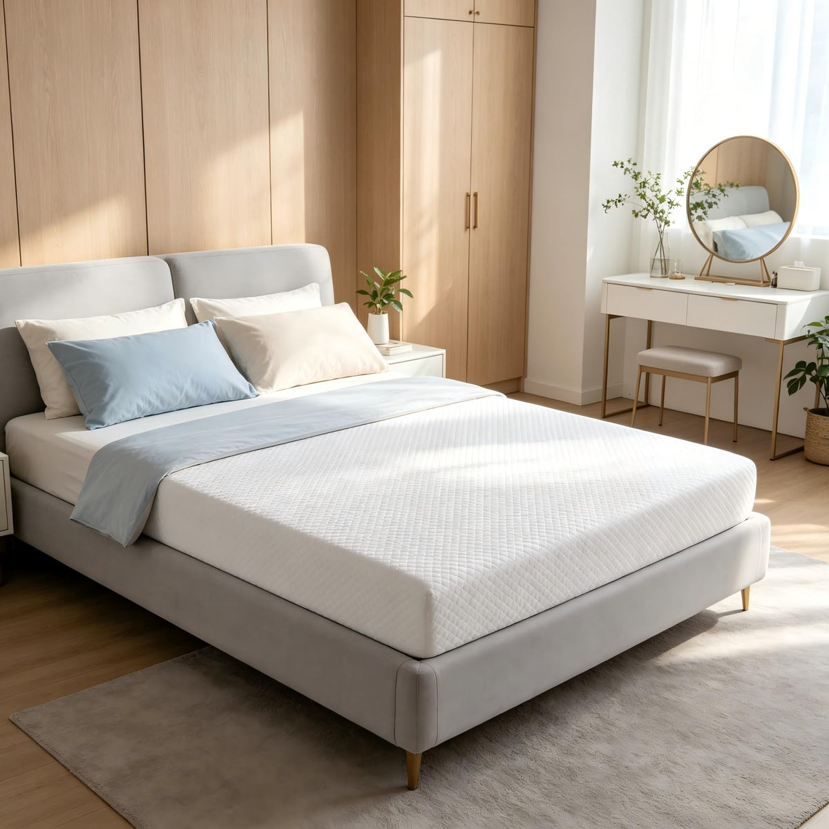 5 Inch Twin Size White Gel Memory Foam J24070