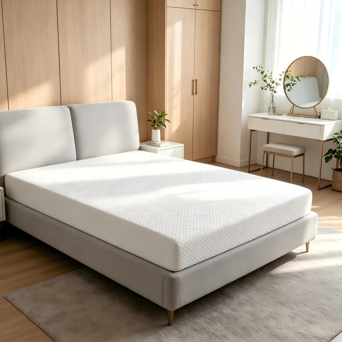 5 Inch Twin Size White Gel Memory Foam J24070
