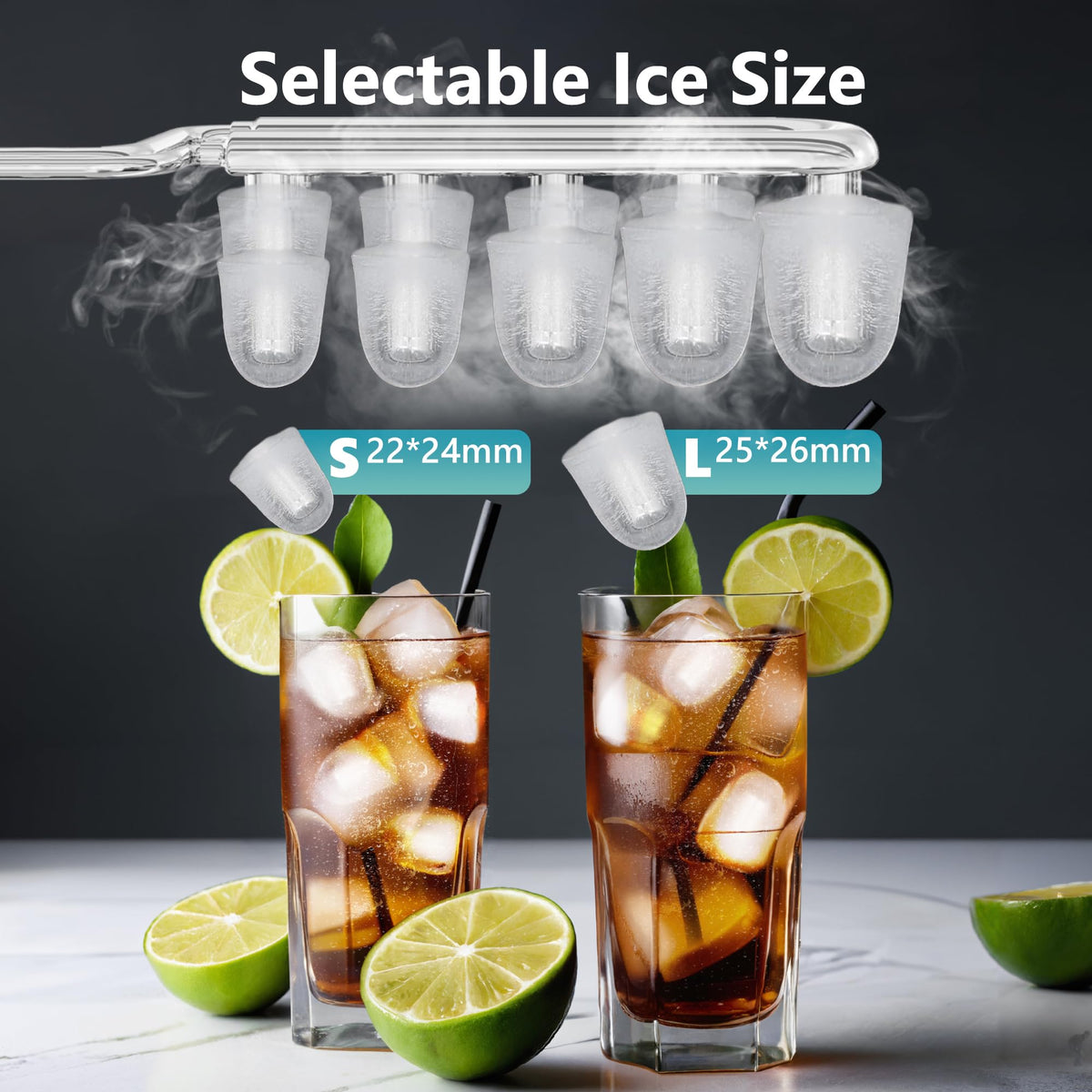 Countertop Ice Maker with Ice Scoop and Basket G4694