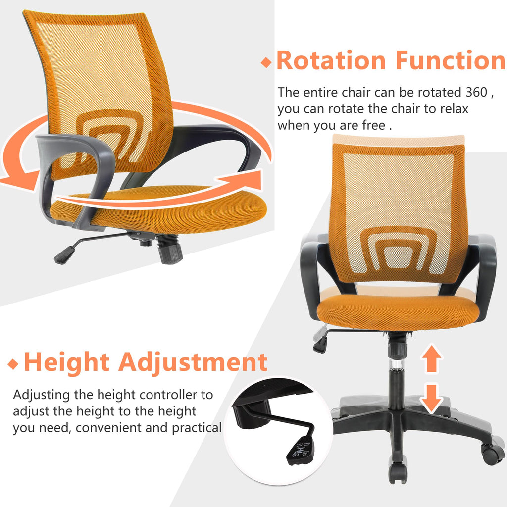 Orange Office Chair with Lumbar Support A554326