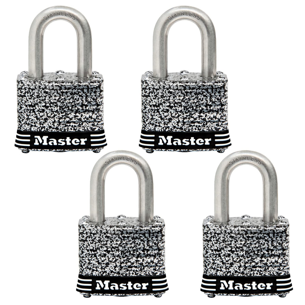Stainless Steel Outdoor Padlock with Key, 4 Pack Z4462