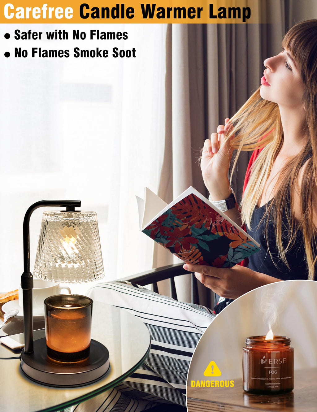 Candle Warmer Lamp with Timer Dimmable S32613