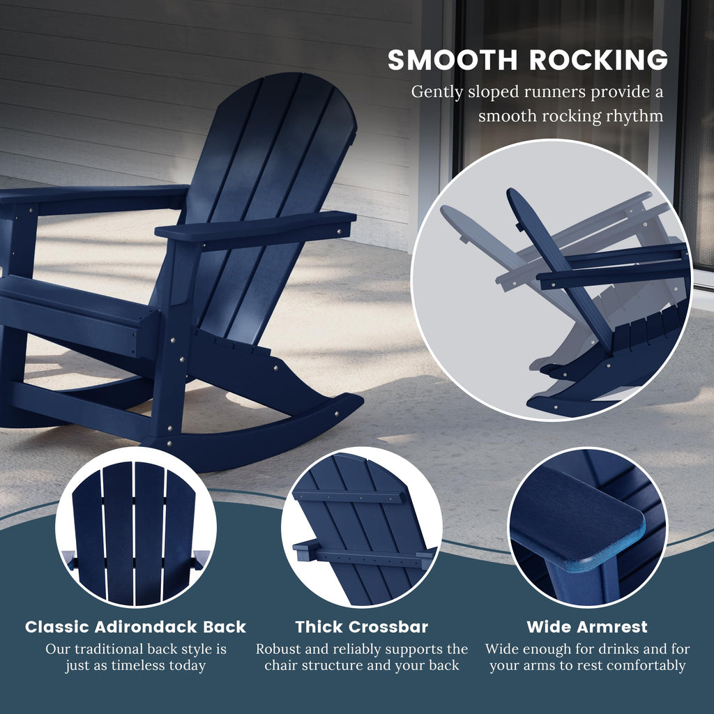 Navy Blue Poly Adirondack Chair Set of 2 C242