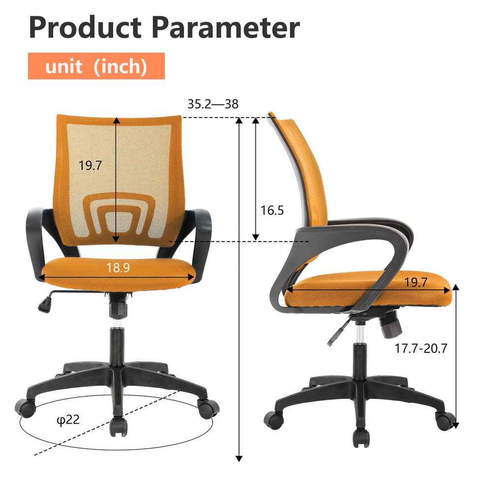 Orange Office Chair with Lumbar Support A554326