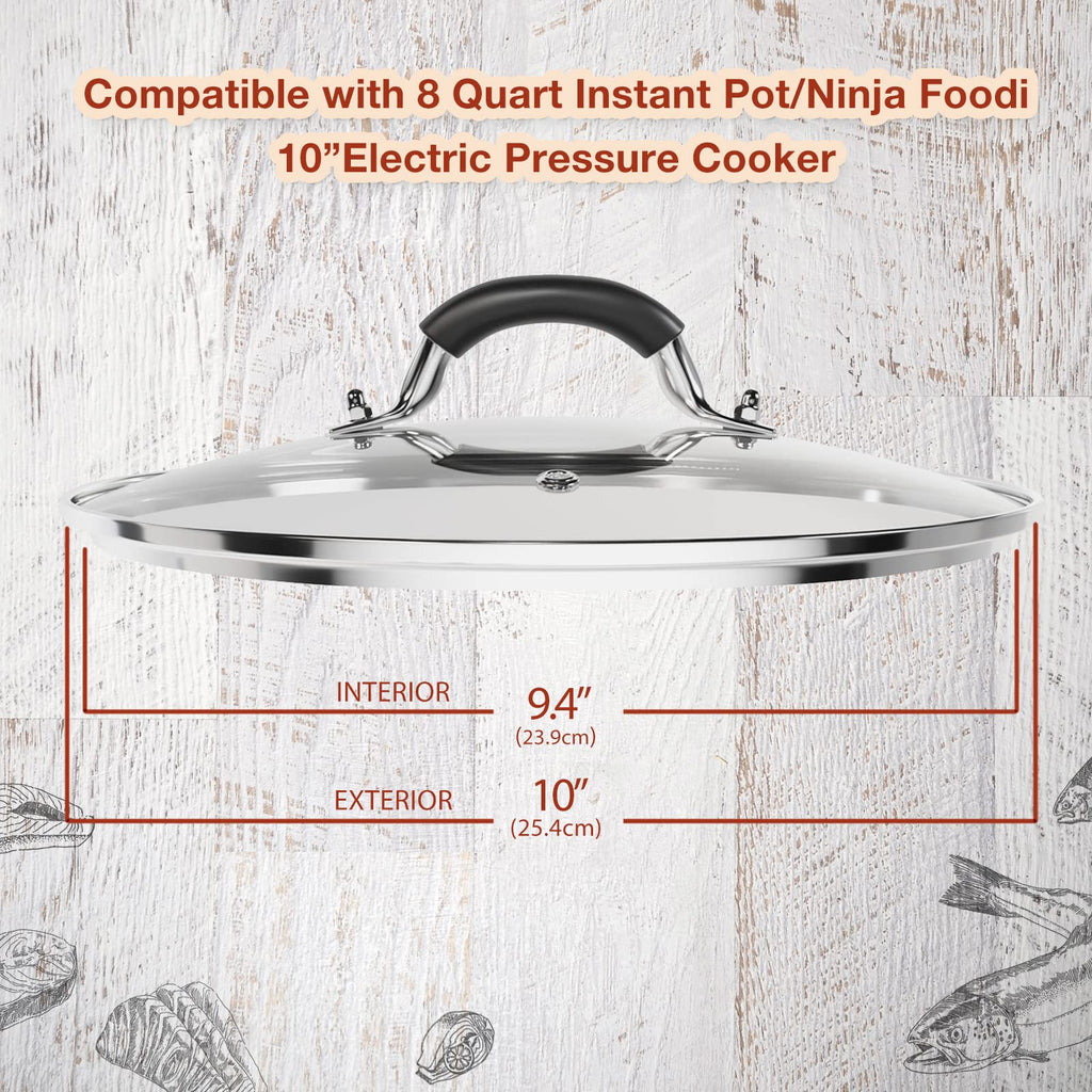 10 Inch Tempered Glass Lid with Silicone Handle U15464