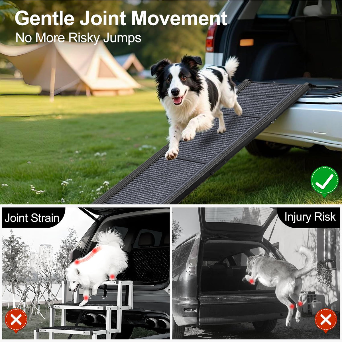 63" L × 17" W Lightweight Foldable Dog Ramp U92994