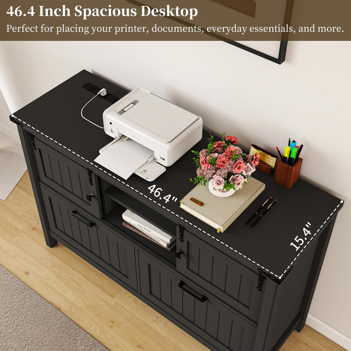 Lateral File Cabinet with Charging Station O3479