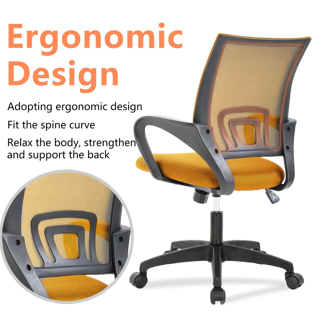 Orange Office Chair with Lumbar Support A554326