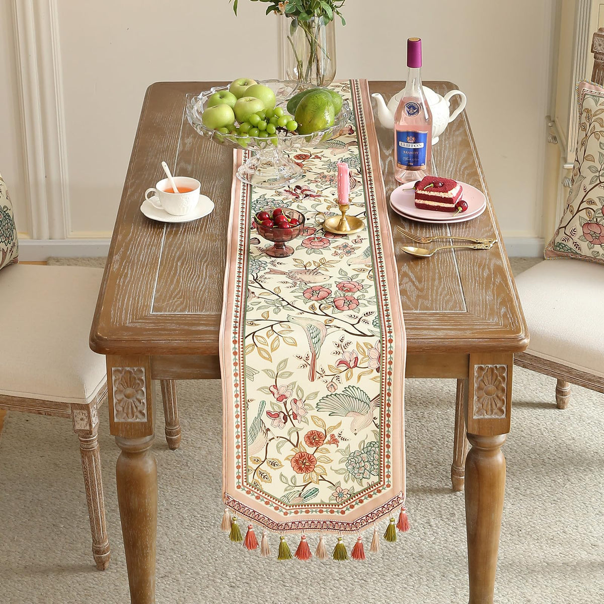 Vintage French Velvet Table Runner Y143