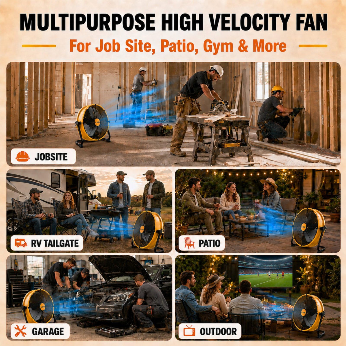 16" Cordless Battery Powered Fan K91444