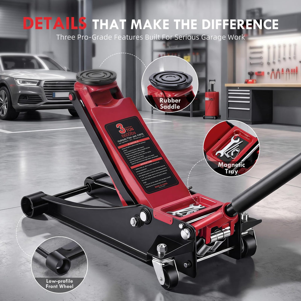 3 Ton Low Profile Hydraulic Floor Jack O122