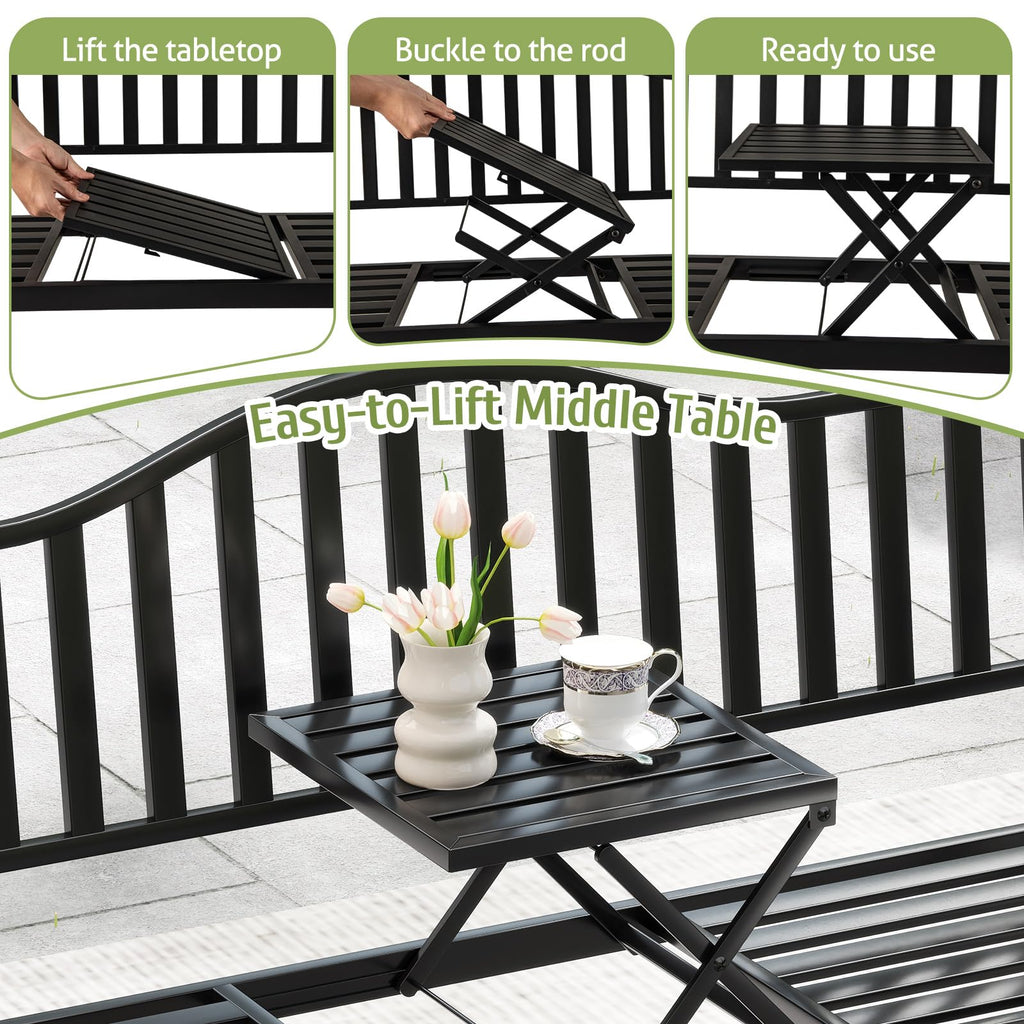 60” Metal Outdoor Garden Park Bench C14983