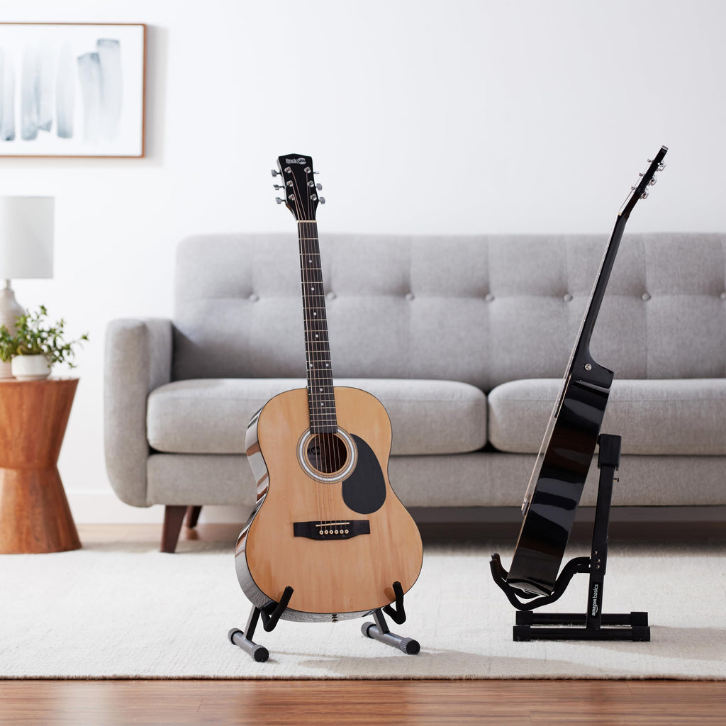 Adjustable Folding Guitar Stand with Padded Foam, Black H897925