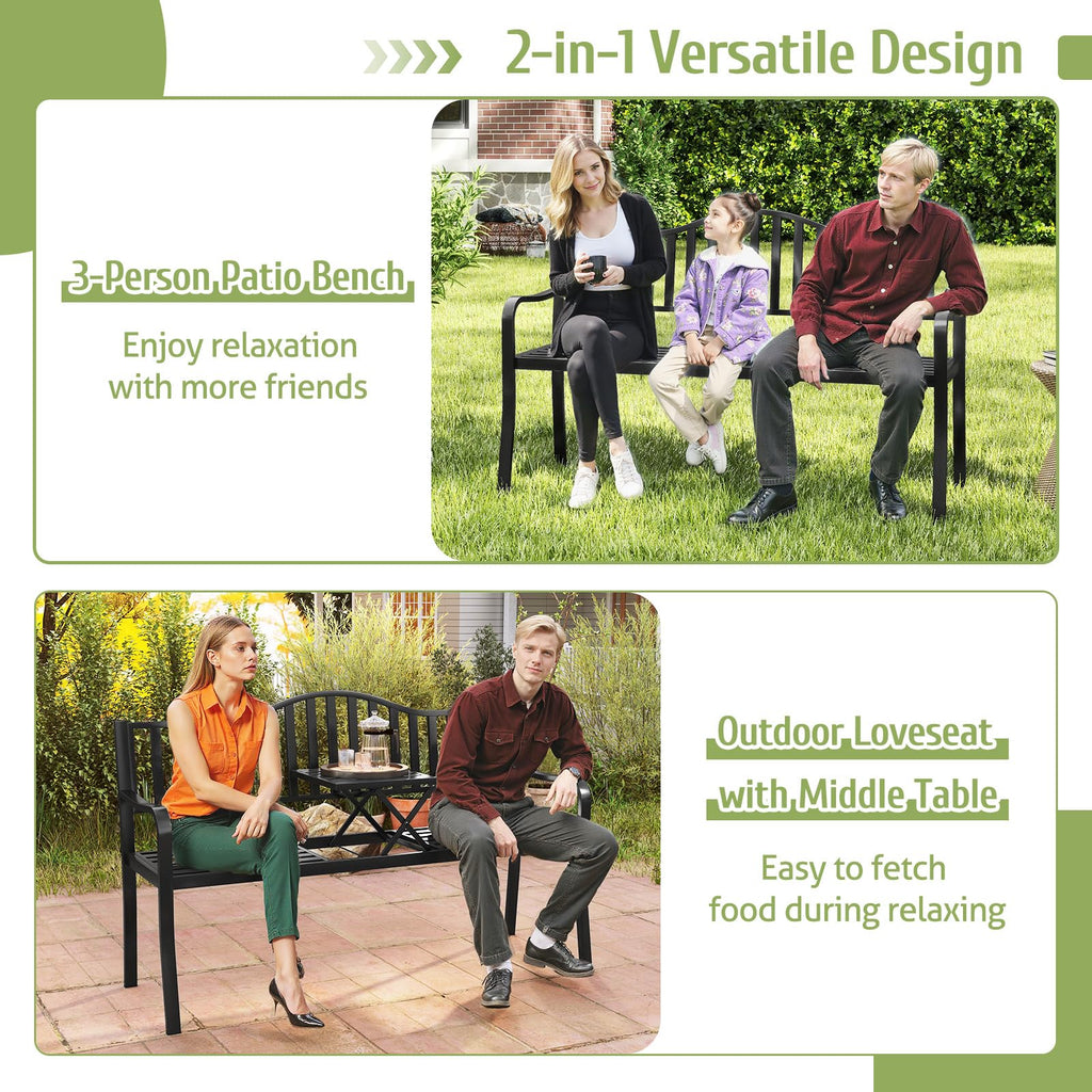 60” Metal Outdoor Garden Park Bench C14983
