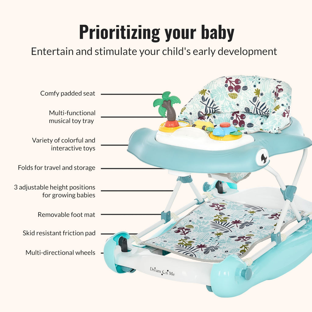 2-in-1 Foldable Baby Walker with Adjustable Height Z4814