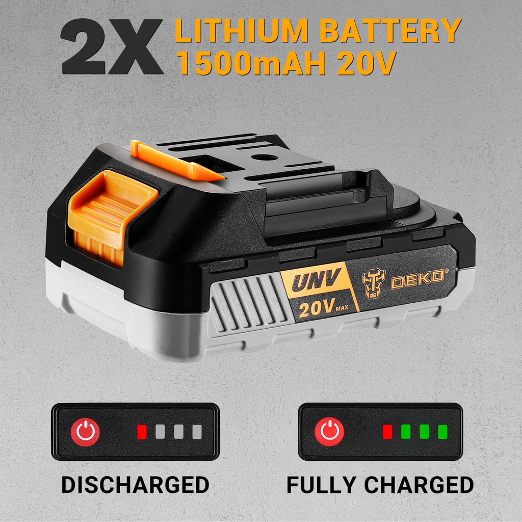 Cordless Power Drill 20V with 3/8-Inch Keyless Chuck, Variable Speed, 2 Batteries O100