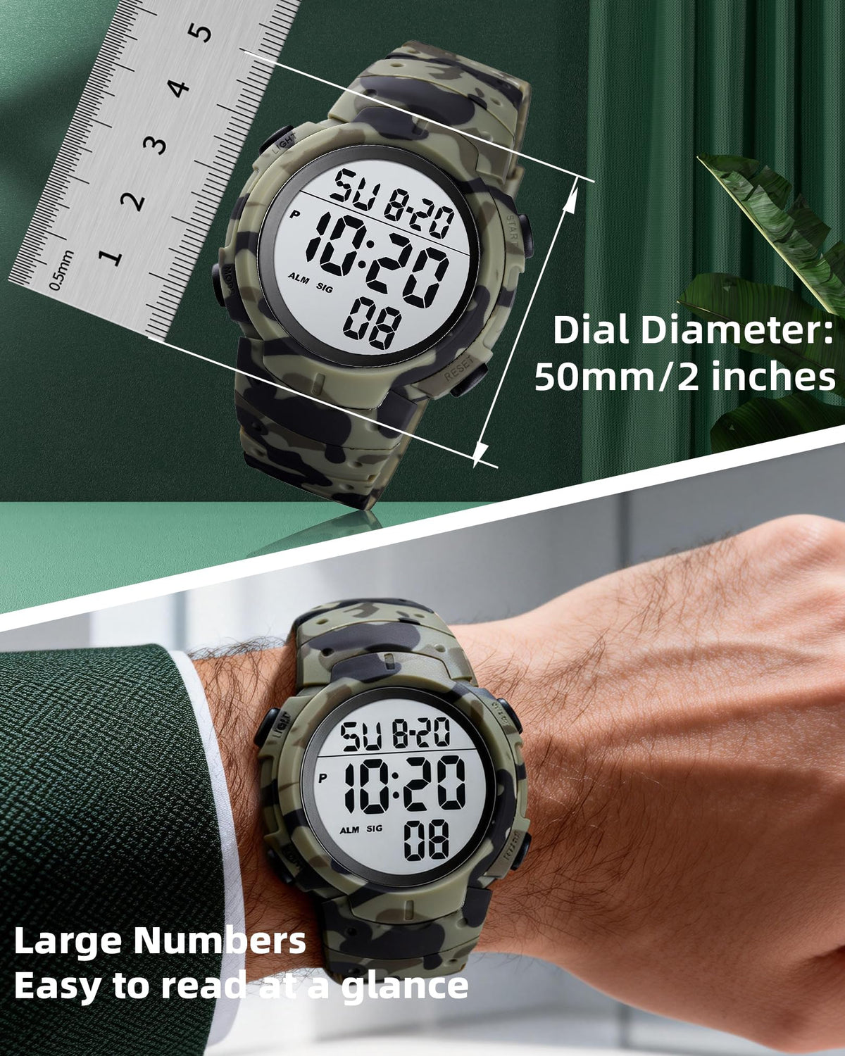 Digital Watch Mens Waterproof Sport Wristwatch Z54631