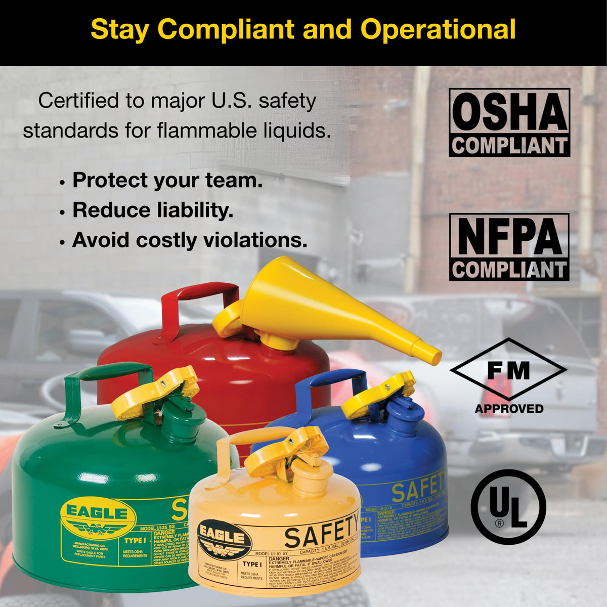 5 Gallon Type I Green Safety Gas Can Z837