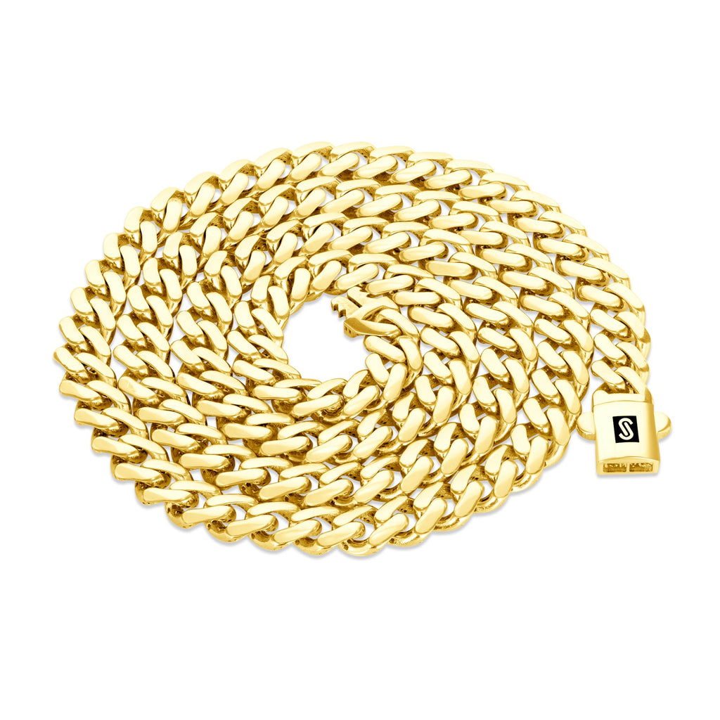 10k Yellow Gold 6mm Cuban Chain Necklace F372