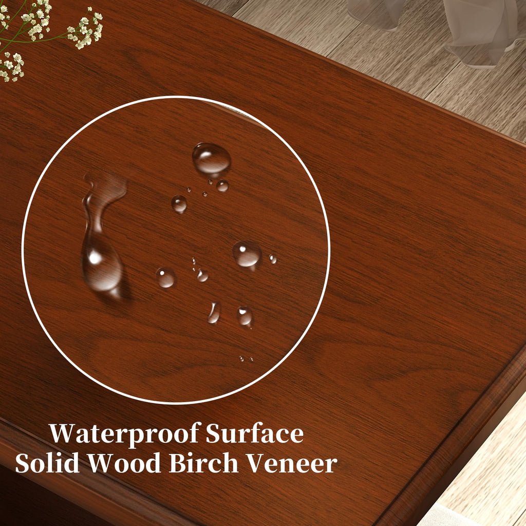 Wood End Table with Magazine Rack and Rubberwood Legs I672160