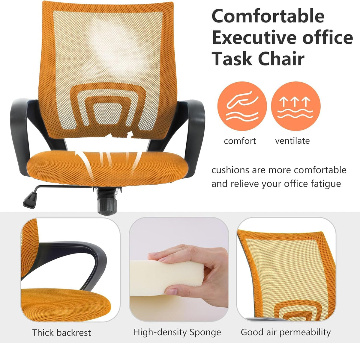 Orange Mesh Mid-Back Office Chair R623335