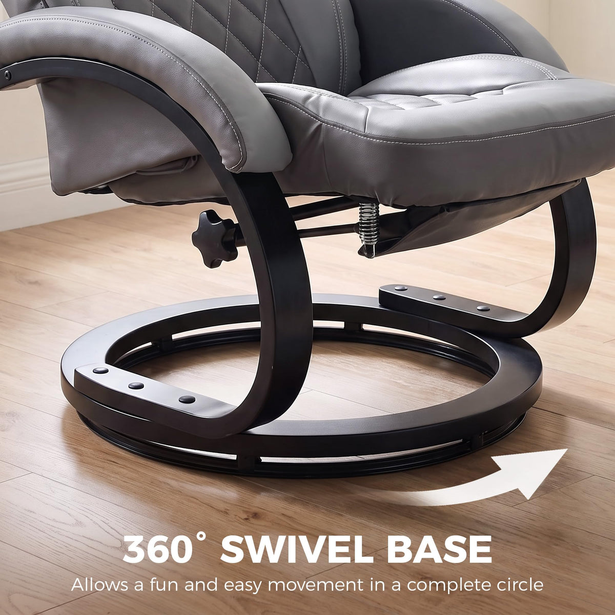 Gray Manual Recliner Chair with Footrest R791