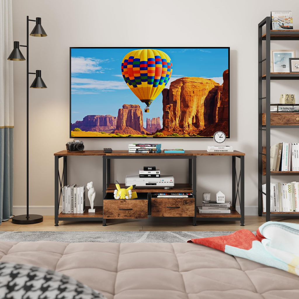 Fabric Drawers TV Stand for 65 70 75 Inches TV H414