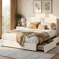 Queen Size Velvet Upholstered Storage Bed with 4 Drawers E4237