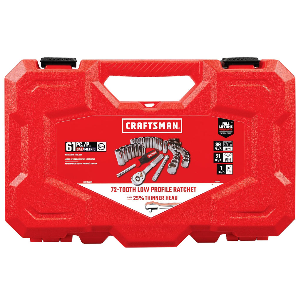 Mechanics Tool Set, 3/8 Inch Drive, 61 Piece B3139