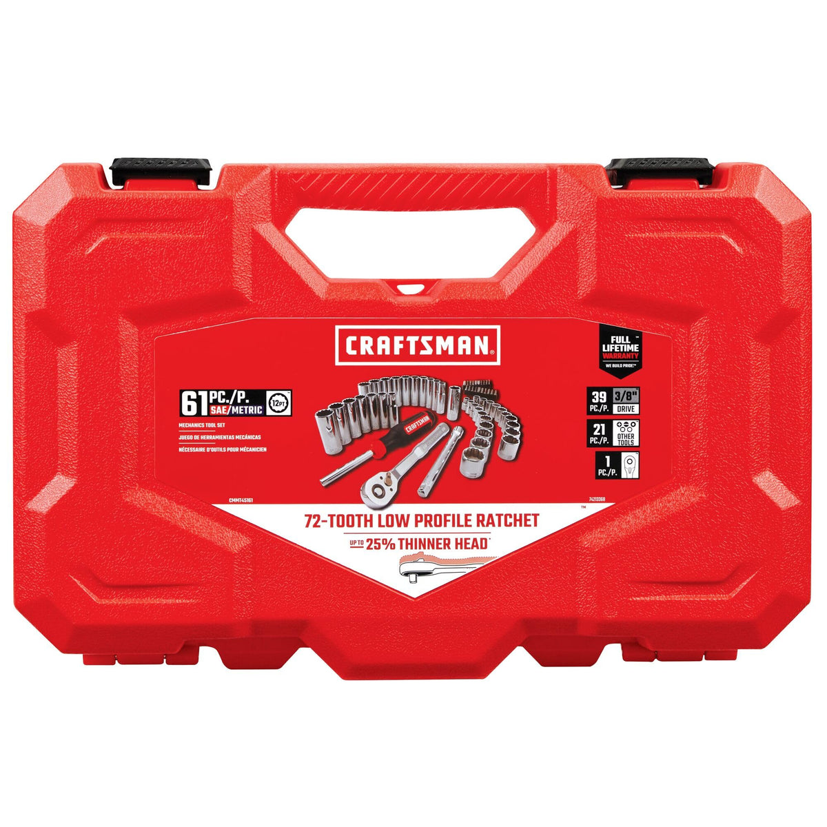 Mechanics Tool Set, 3/8 Inch Drive, 61 Piece B3139