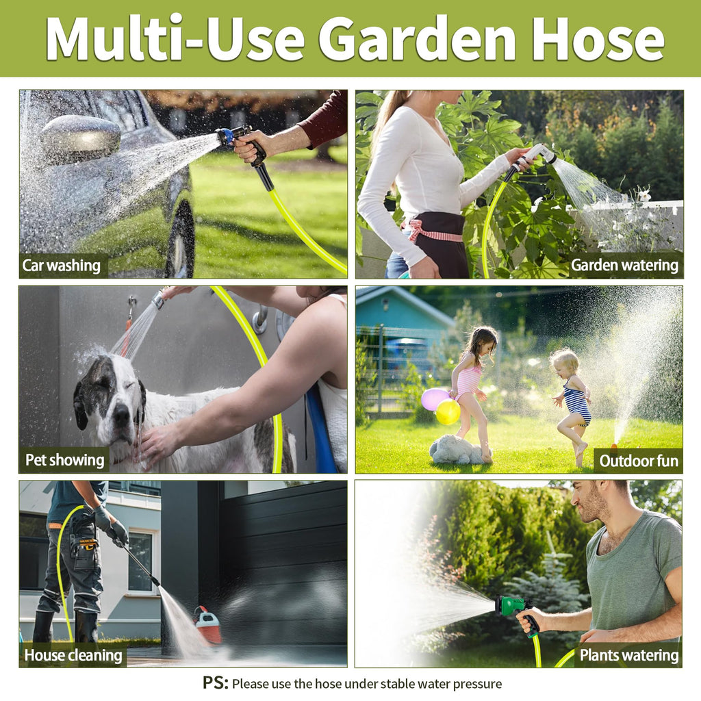 100FT x 5/8" Lightweight Hybrid Rubber Garden Hose H90039